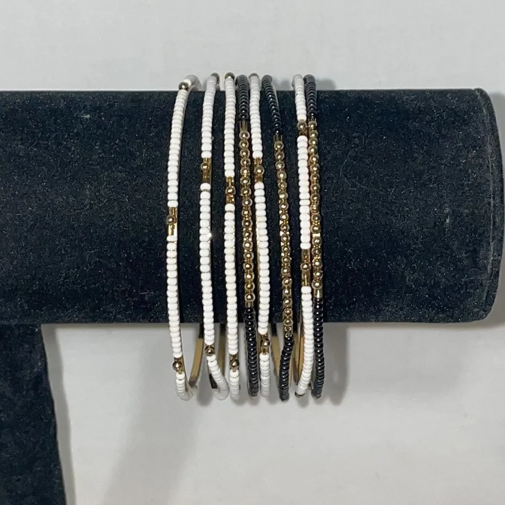 8 Beaded Bangle Bracelets